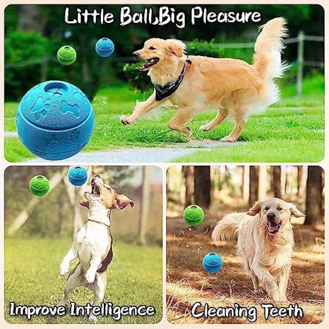 Interactive Dog Treat Toy Ball – Durable Rubber 2-Pack