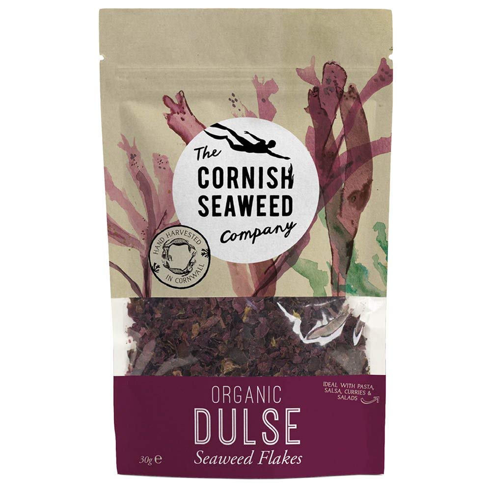 Organic Dulse Seaweed Flakes by Cornish Seaweed Co - 40g (4 Pack)