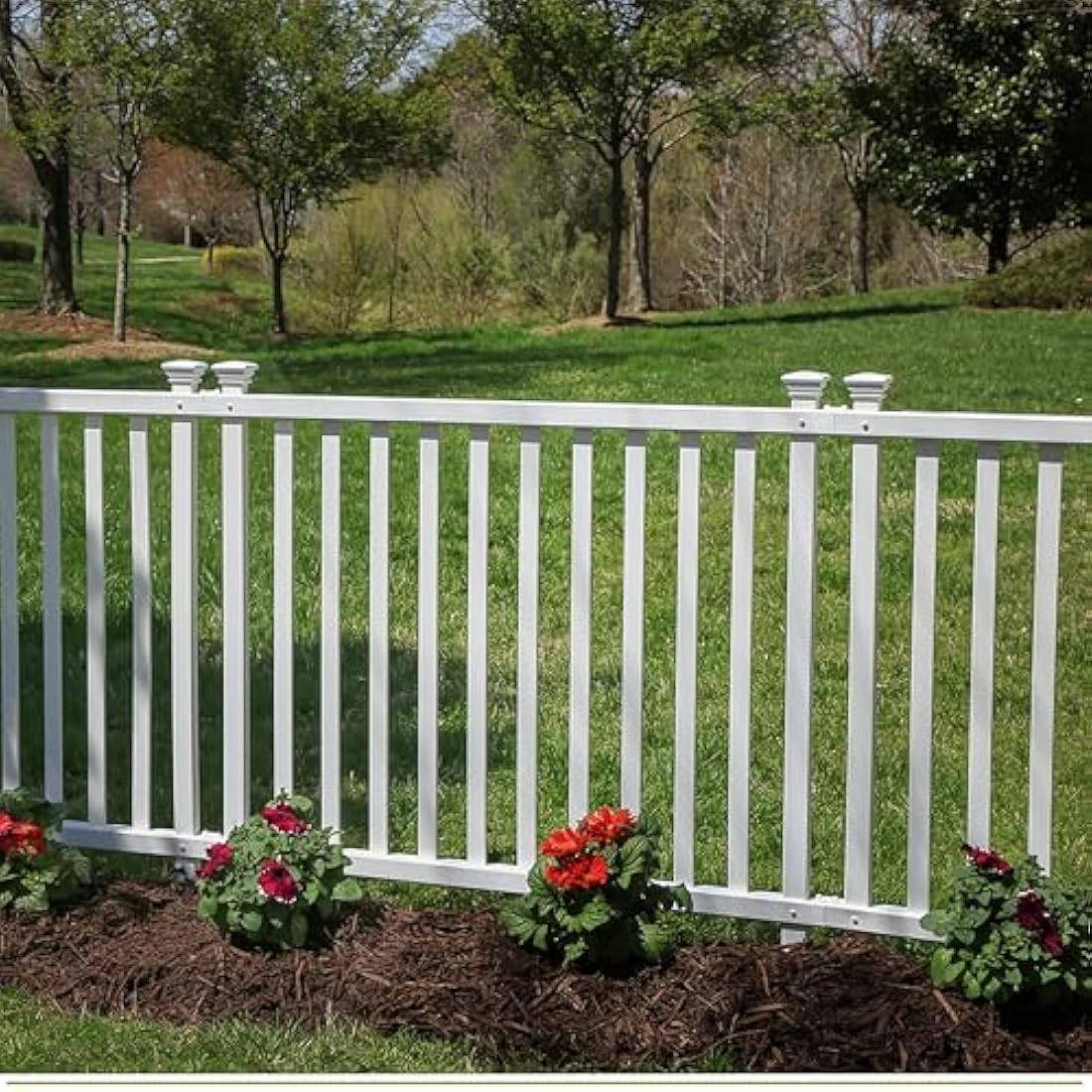Zippity No Dig Baskenridge White Vinyl Garden Fence - 36in H x 42in W (2-Pack)