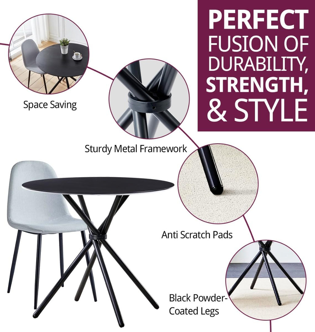 Hallowood Furniture Cullompton 90cm Round Dining Table and Chairs Set 2 - image 2