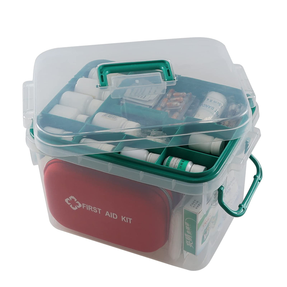 Lesbin 1-Pack Plastic First Aid Storage Box, Clear First Aid Medicine Storage Box, F - image 1