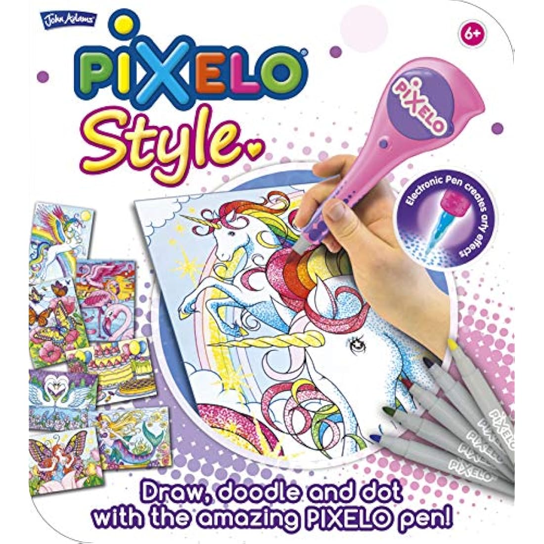 John Adams Pixelo Style Creative Drawing Art Set for Kids – Red