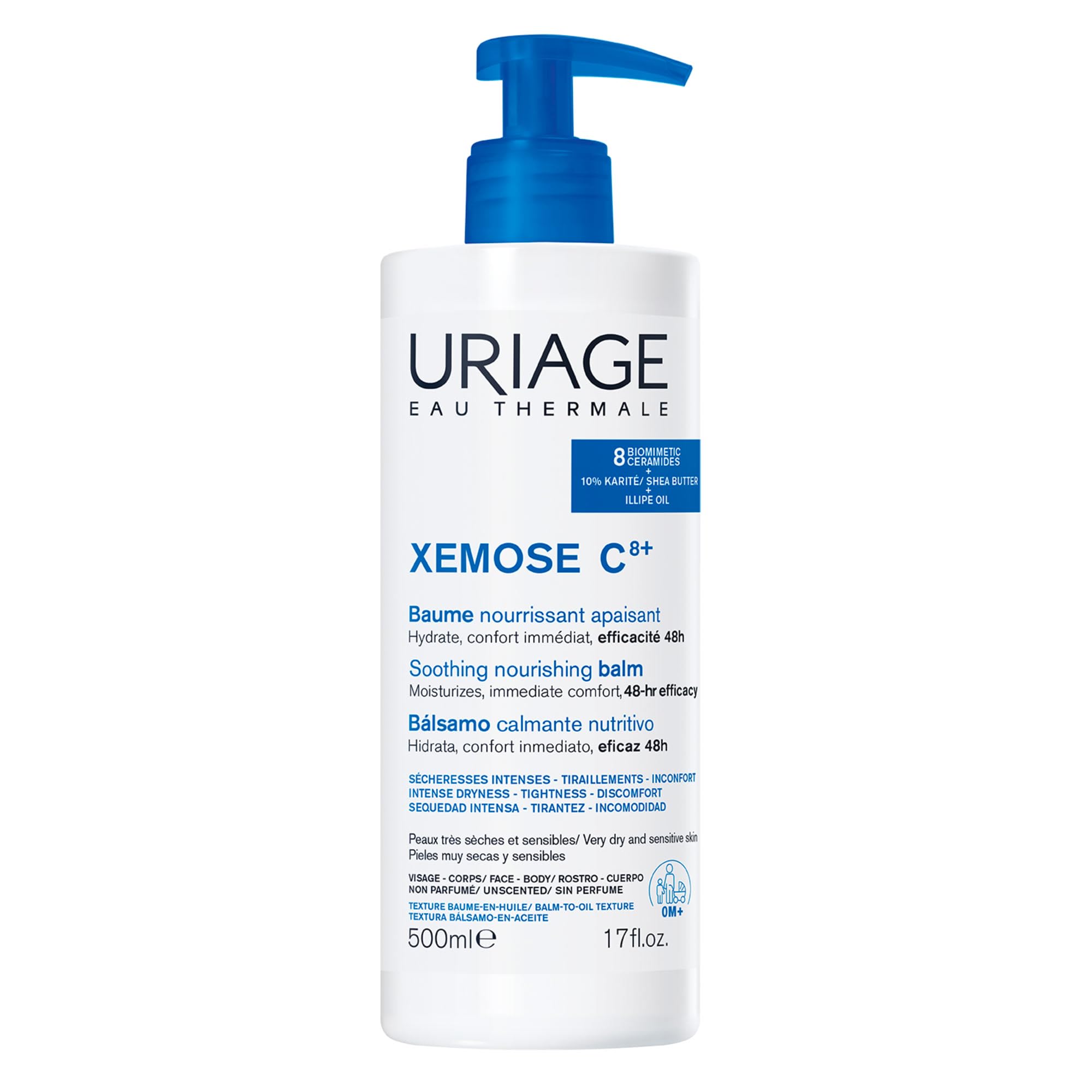 Uriage Xemose C8+ Anti-Itch Balm - Lipid-Replenishing Eczema Care - 500ml