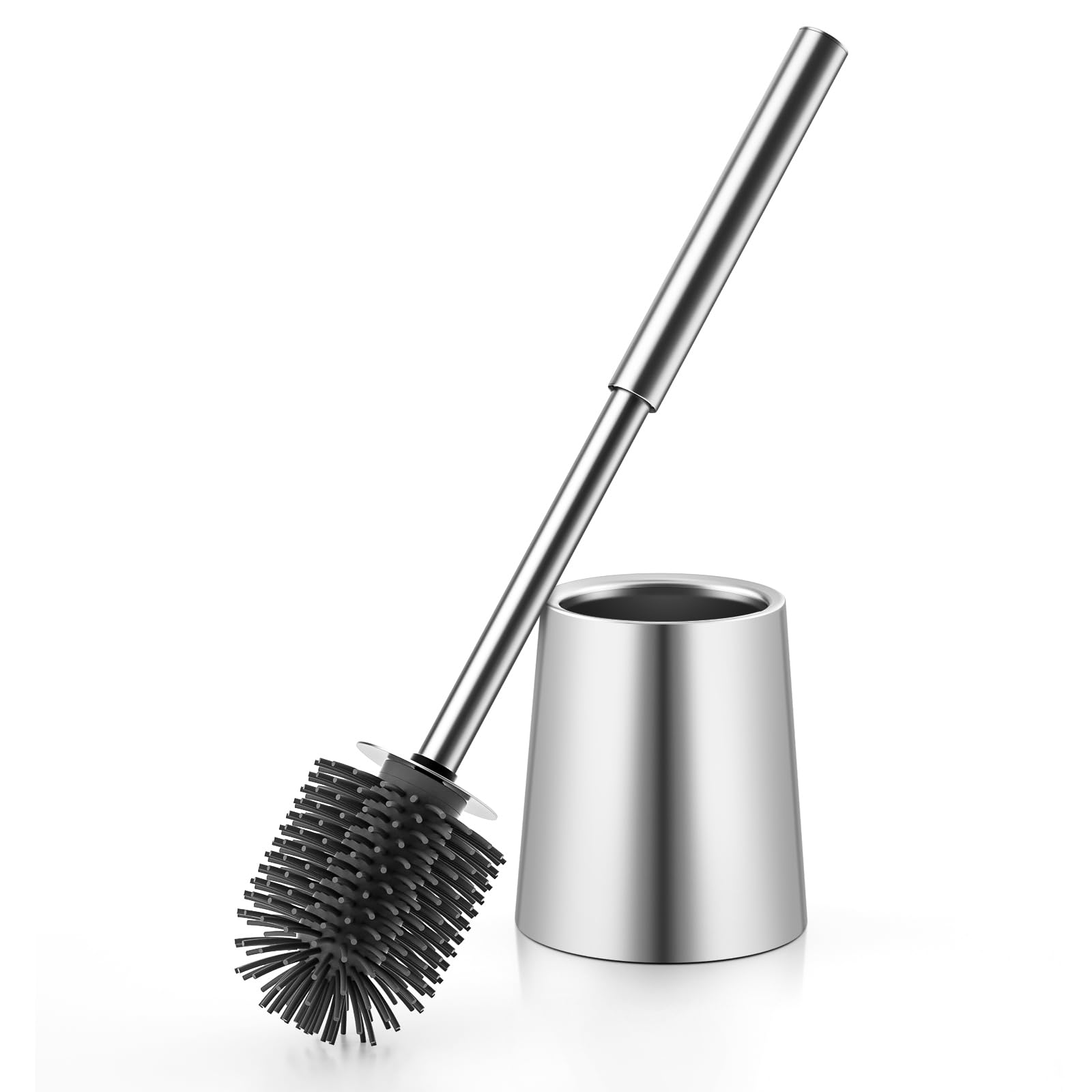 Siapapla Toilet Brush Set - 304 Stainless Steel Holder & Silicone Bristles