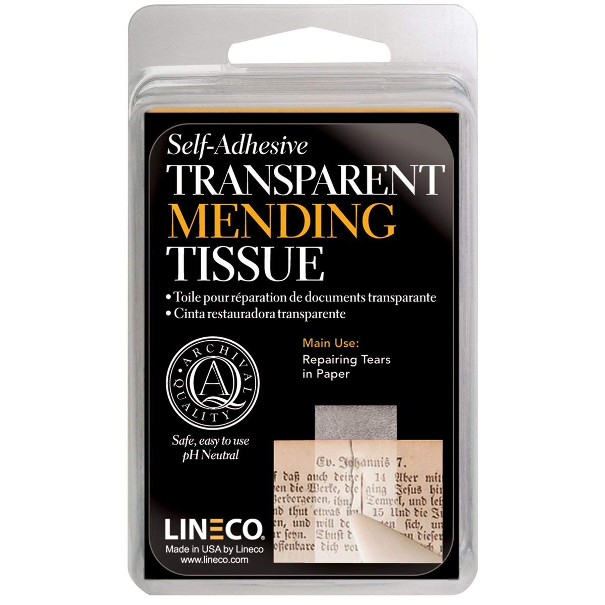 Lineco Self-Adhesive Book Mending Tissue – Transparent Acid-Free Tape