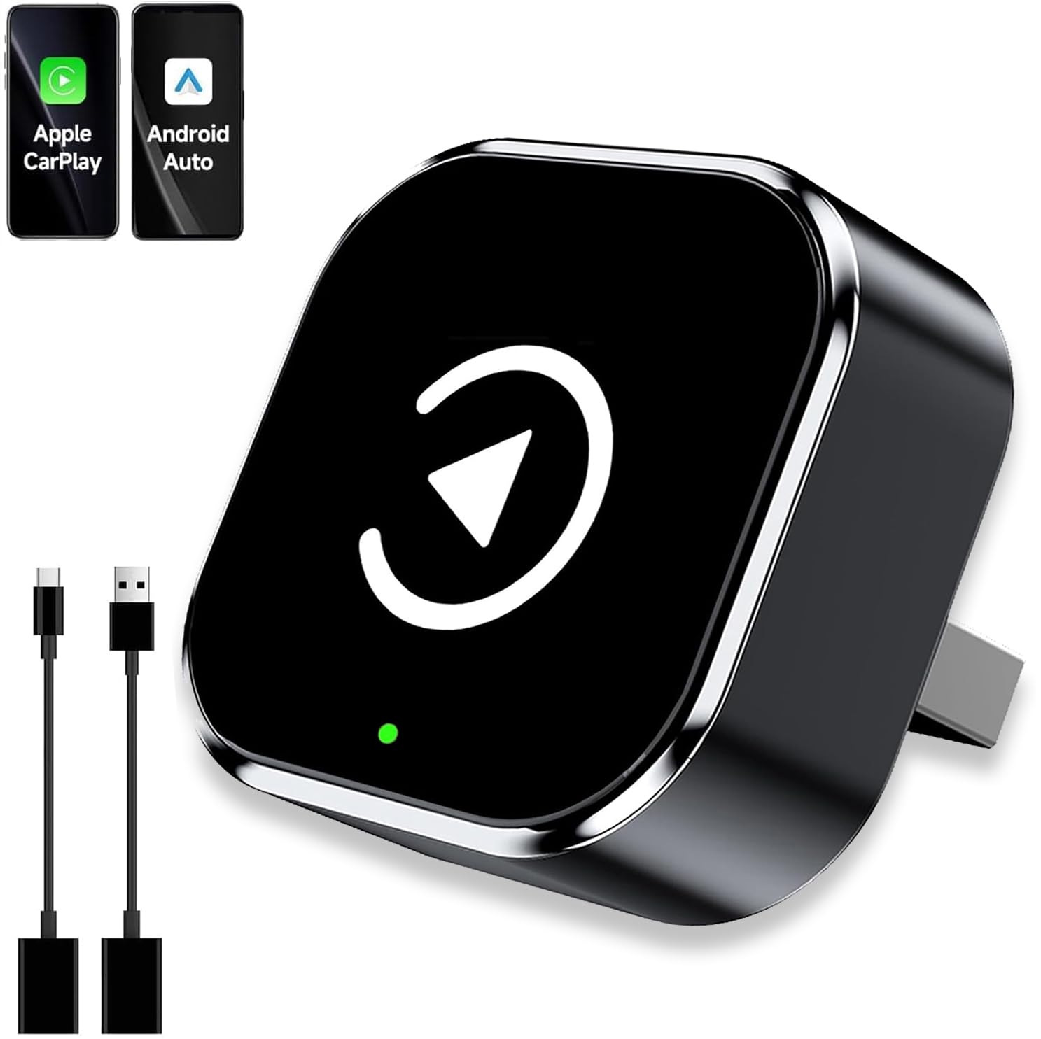 2-in-1 Wireless Android Auto & CarPlay Adapter – Plug & Play