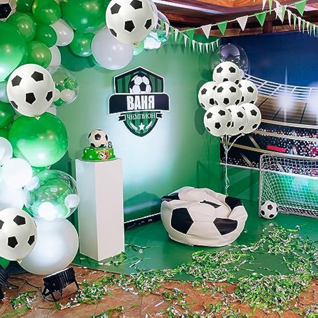 35 Pcs Football Balloons – 12 Inch Black & White Latex Party Decor