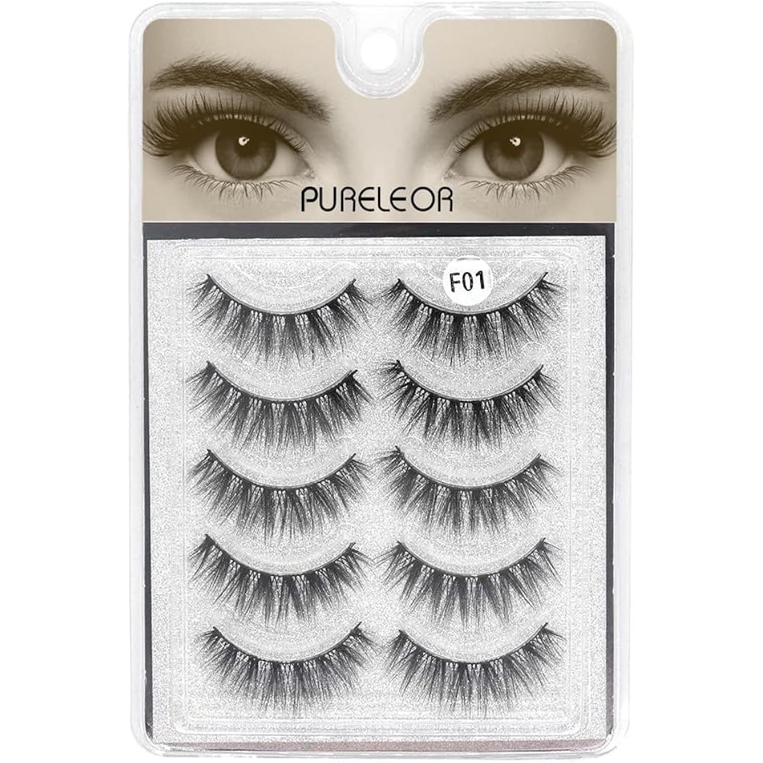 3D Faux Eyelashes – Natural Long Reusable Silk Lashes (5 Pairs)