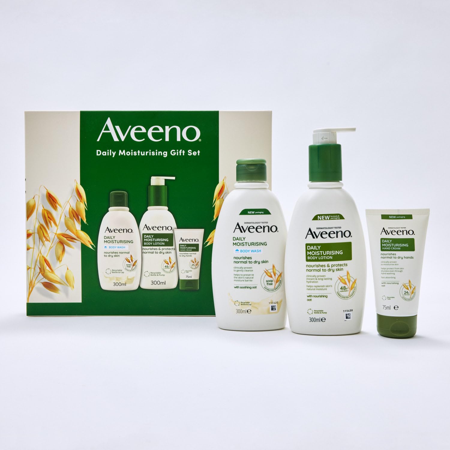 Aveeno Daily Moisturising Gift Set - Soothing Oat Body Care Pack of 3