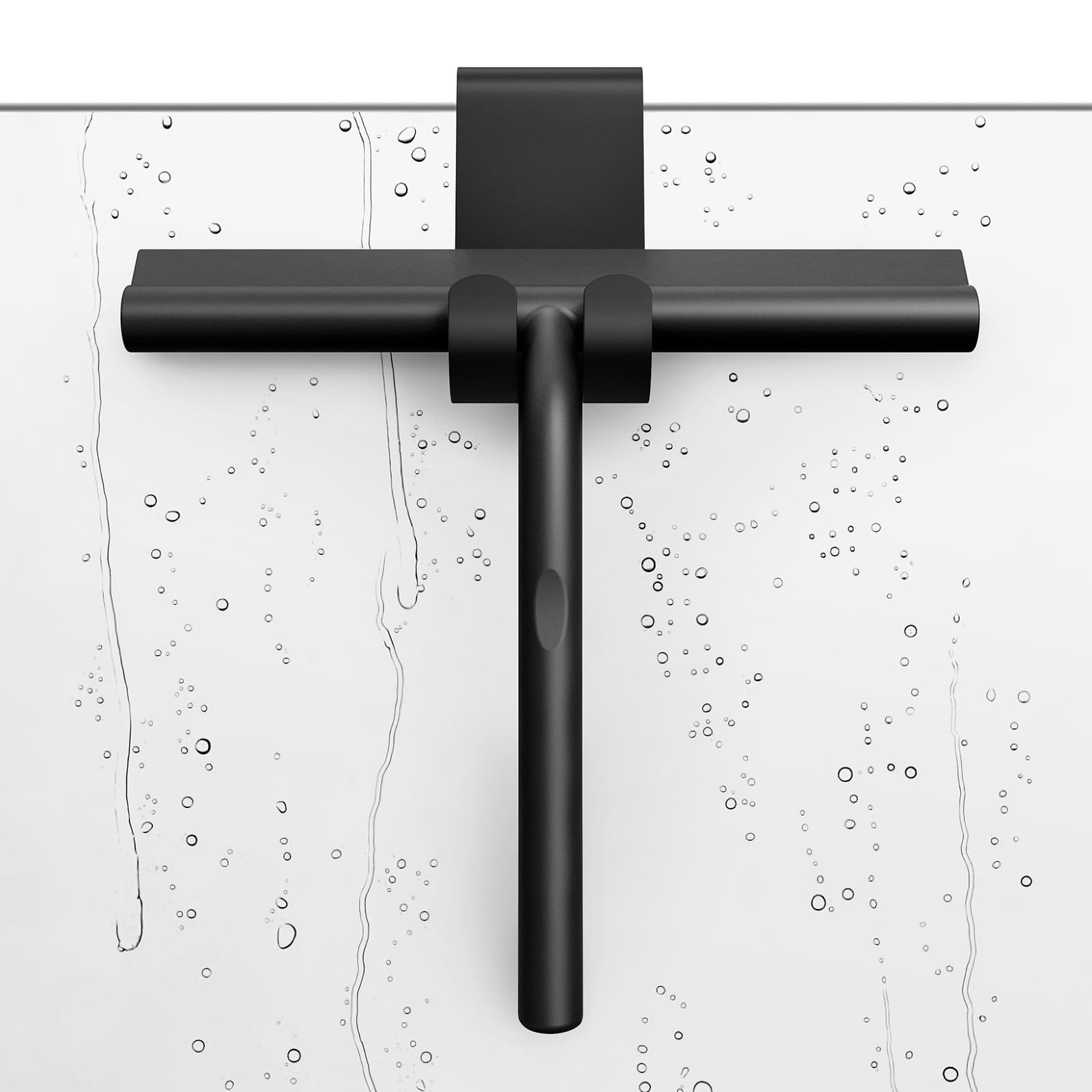 ecooe Silicone Shower Squeegee | 21cm Matte Black Glass & Mirror Wiper