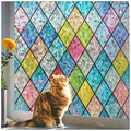 Beautysaid Rainbow Privacy Window Film | Stained Glass Static Cling 90x400cm