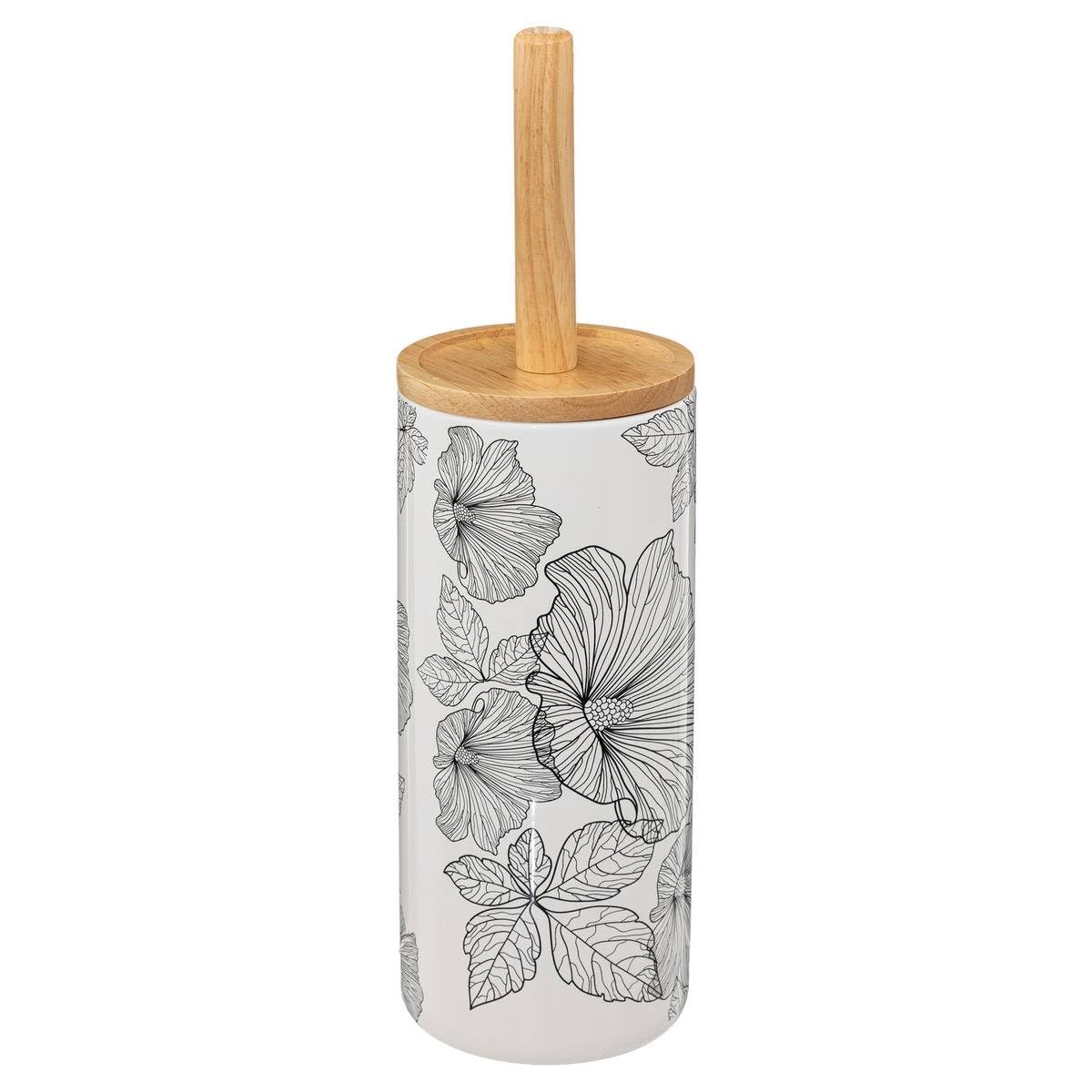 Five Blackflora Ceramic Toilet Brush with Holder | Stoneware & Wood