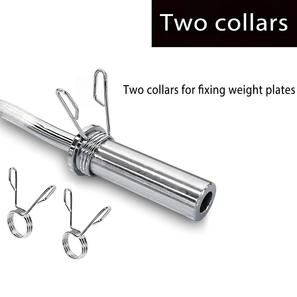 EZ Curl Bar – 47 Inch Olympic Barbell for 2 Inch Weight Plates