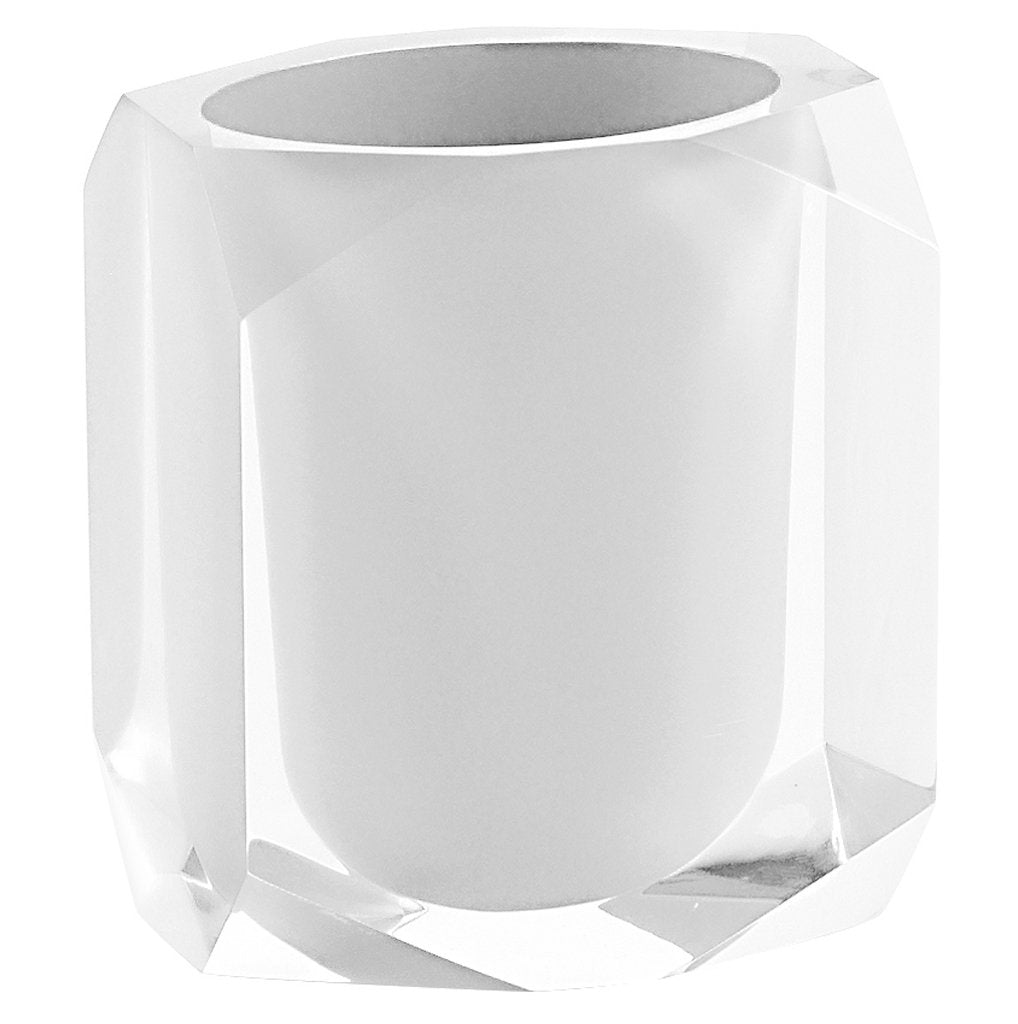 Gedy Resin Brush Holder – Modern White Bathroom Vanity Organizer