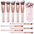 10 Pc Kabuki Makeup Brush Set | Synthetic Face & Eye Tools