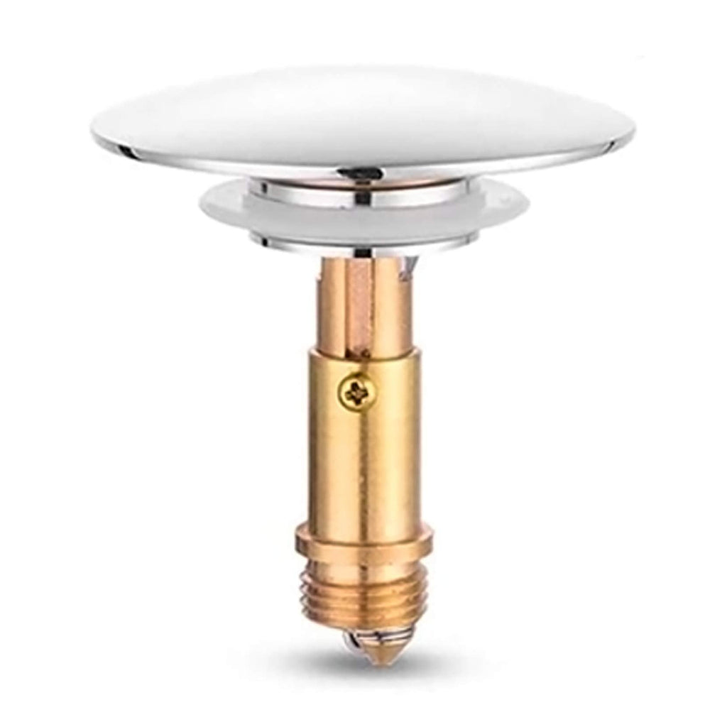 Pop Up Click Clack Sprung Plug Stopper,Bathroom Basin Sink Drain Plug Stopper,Waste Push Button Brass Slotted Plug for Washbasin Bathroom 1pcs - image 1