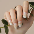 DANNI & TONI Semi Cured Gel Nail Polish Strips | White Star Gold Foil