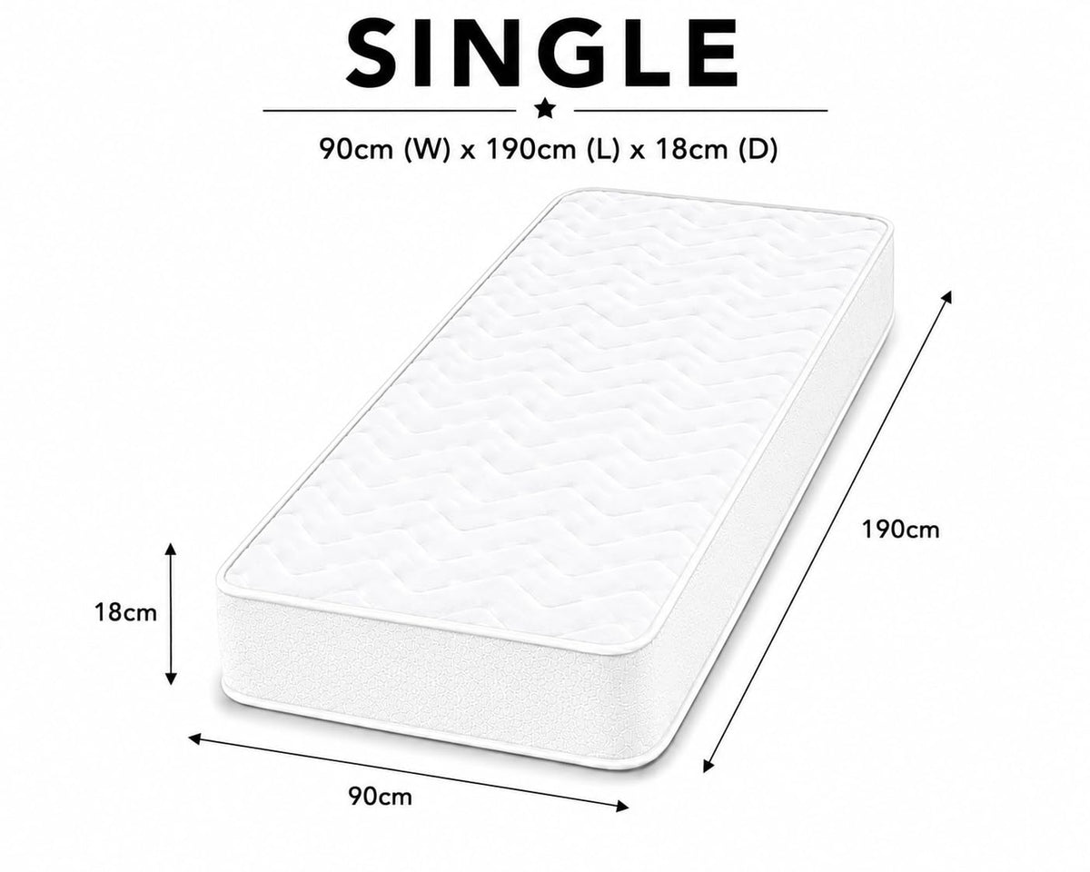 Starlight Beds White Chevron Single Hybrid Mattress - image 3