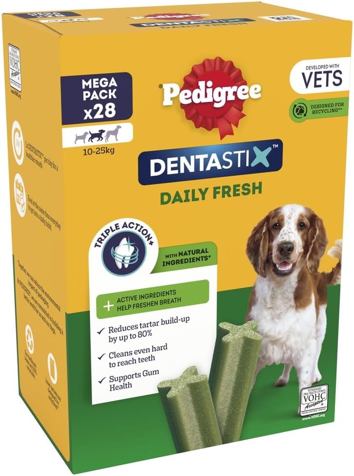 Pedigree Dentastix Fresh Dental Dog Chews for Medium Dogs – 112 Sticks