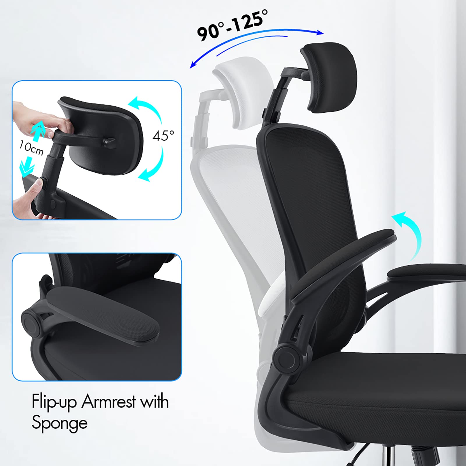 OWAY Ergonomic Mesh Office Chair - High-Back Desk Chair with Lumbar Support