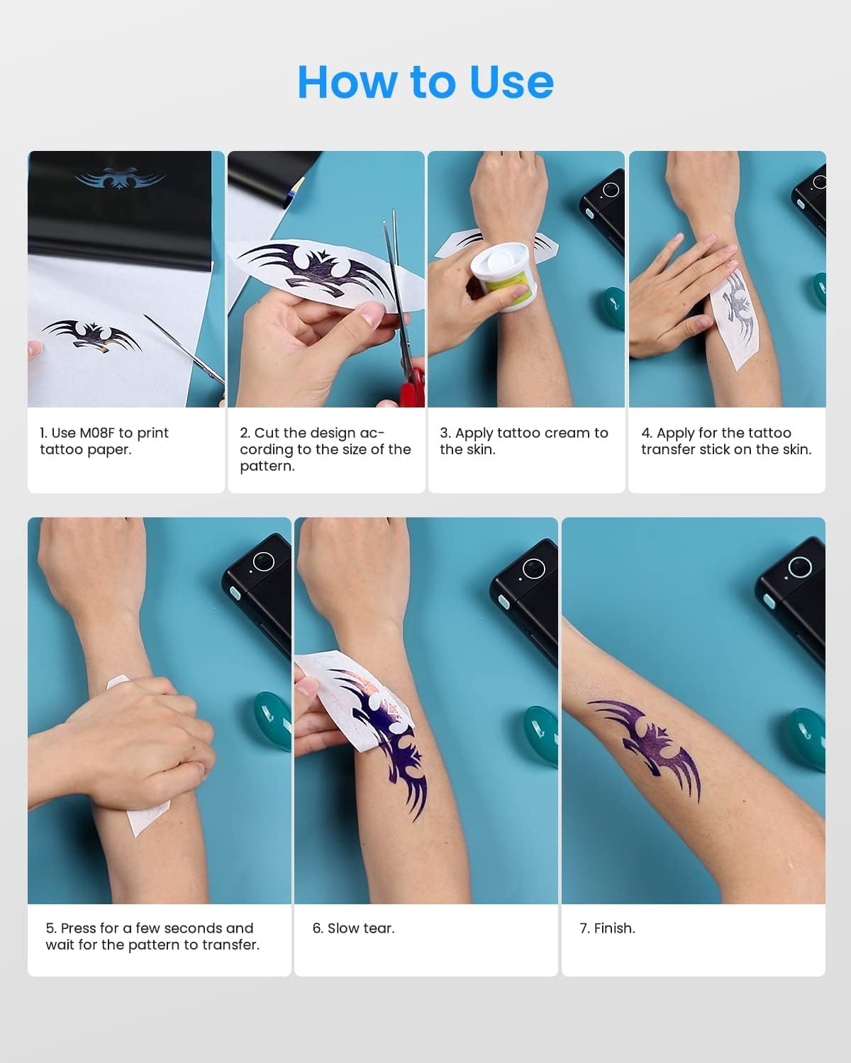 Phomemo Tattoo Transfer Paper | A4 Thermal Stencil Paper | 150 Sheets
