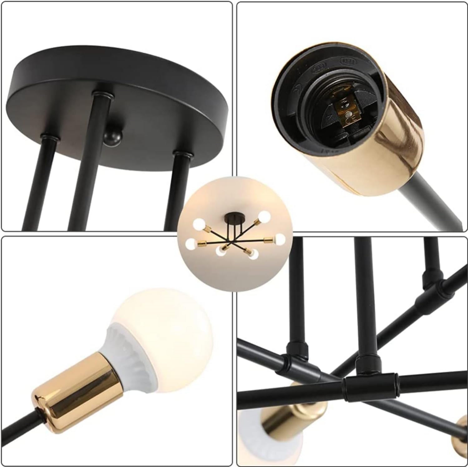 WQCSH Modern Minimalist Chandelier – Metal Satellite Pendant Light