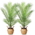 Kazeila 110cm Artificial Palm Tree in Seagrass Pot - Faux Floor Plant (2 Pack)