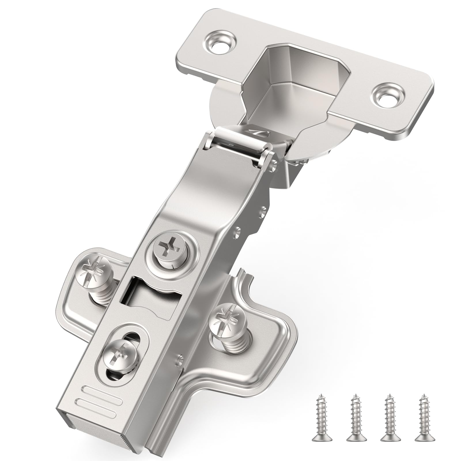 Furniware 10 Pack 3D Full Overlay Soft Close Concealed Cabinet Hinges