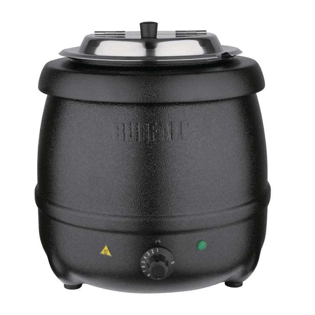 Buffalo 10L Soup Kettle – Black Electric Wet Heat Buffet Food Warmer