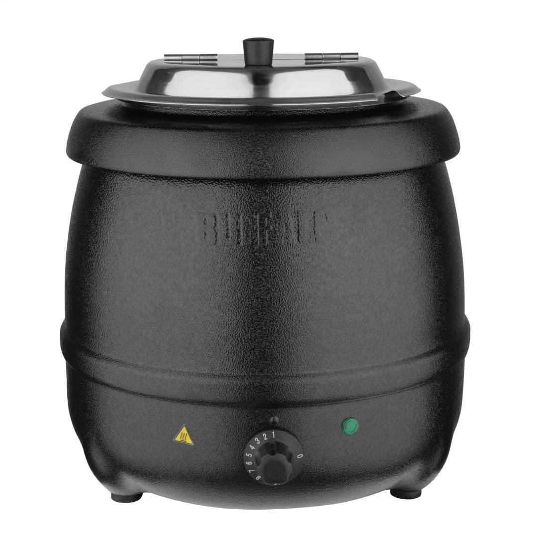 Buffalo 10L Soup Kettle – Black Electric Wet Heat Buffet Food Warmer