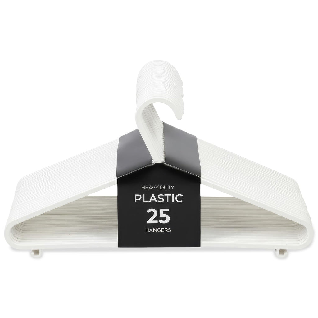 Roe Tenpo Coat Hangers, White | Adult Plastic Clothes Hangers for Clothes | Durable & Lightweight | Non-Slip, Space-Saving Design for Shirts, Jackets - image 1