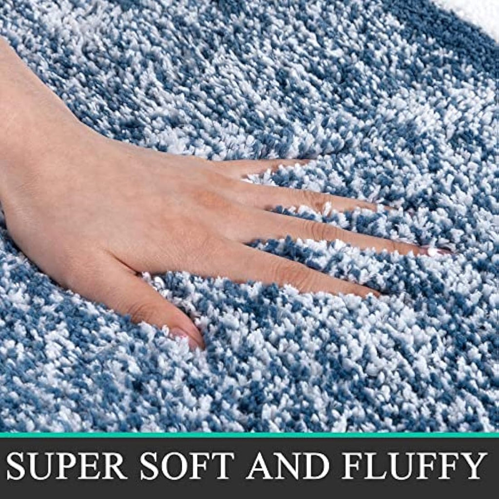 Pauwer 3-Piece Non-Slip Microfiber Bath Mat Set | Shaggy Absorbent Rugs