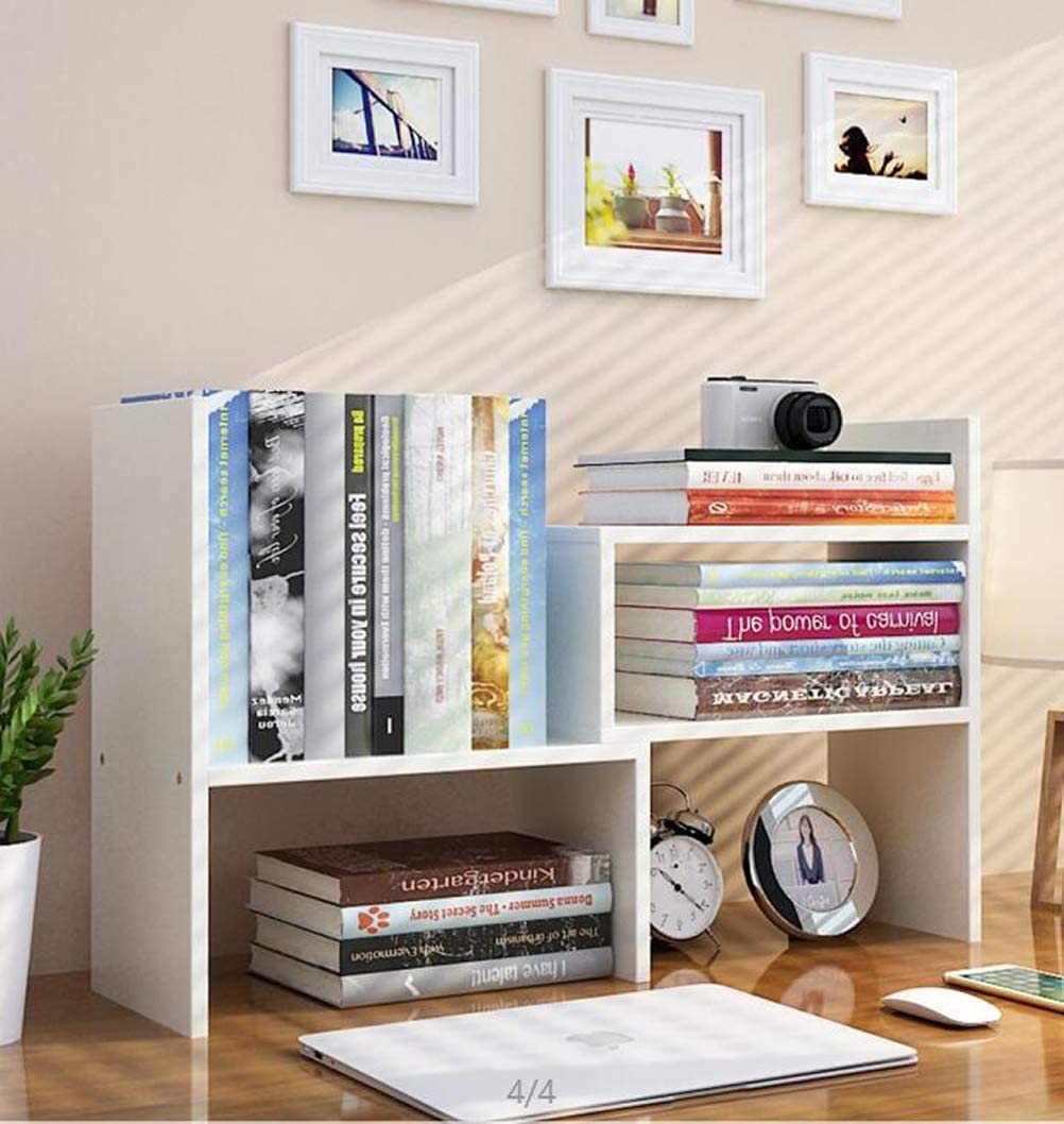 Wood Adjustable Small Desktop Bookshelf, Expandable Desktop Storage Organizer, Freestanding Bookcase, Desktop Display Shelf Rack - image 1