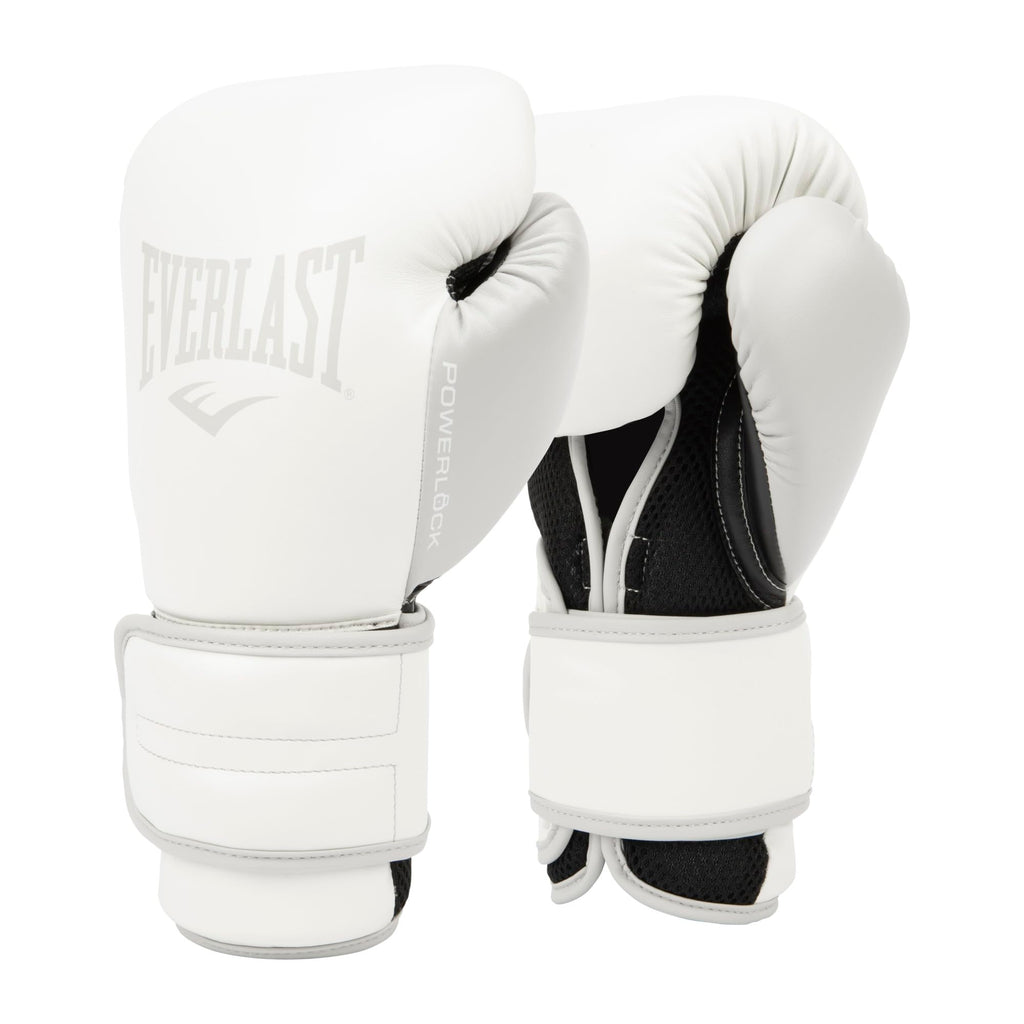 Everlast Powerlock 2R Training Boxing Gloves - White - 12oz PU Leather
