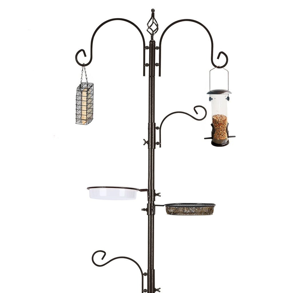 MIXXIDEA Bird Feeder Station Kit – 231cm Pole with 5-Prong Base & 4 Hooks