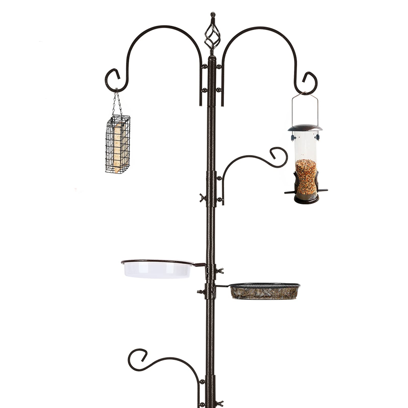 MIXXIDEA Bird Feeder Station Kit – 231cm Pole with 5-Prong Base & 4 Hooks