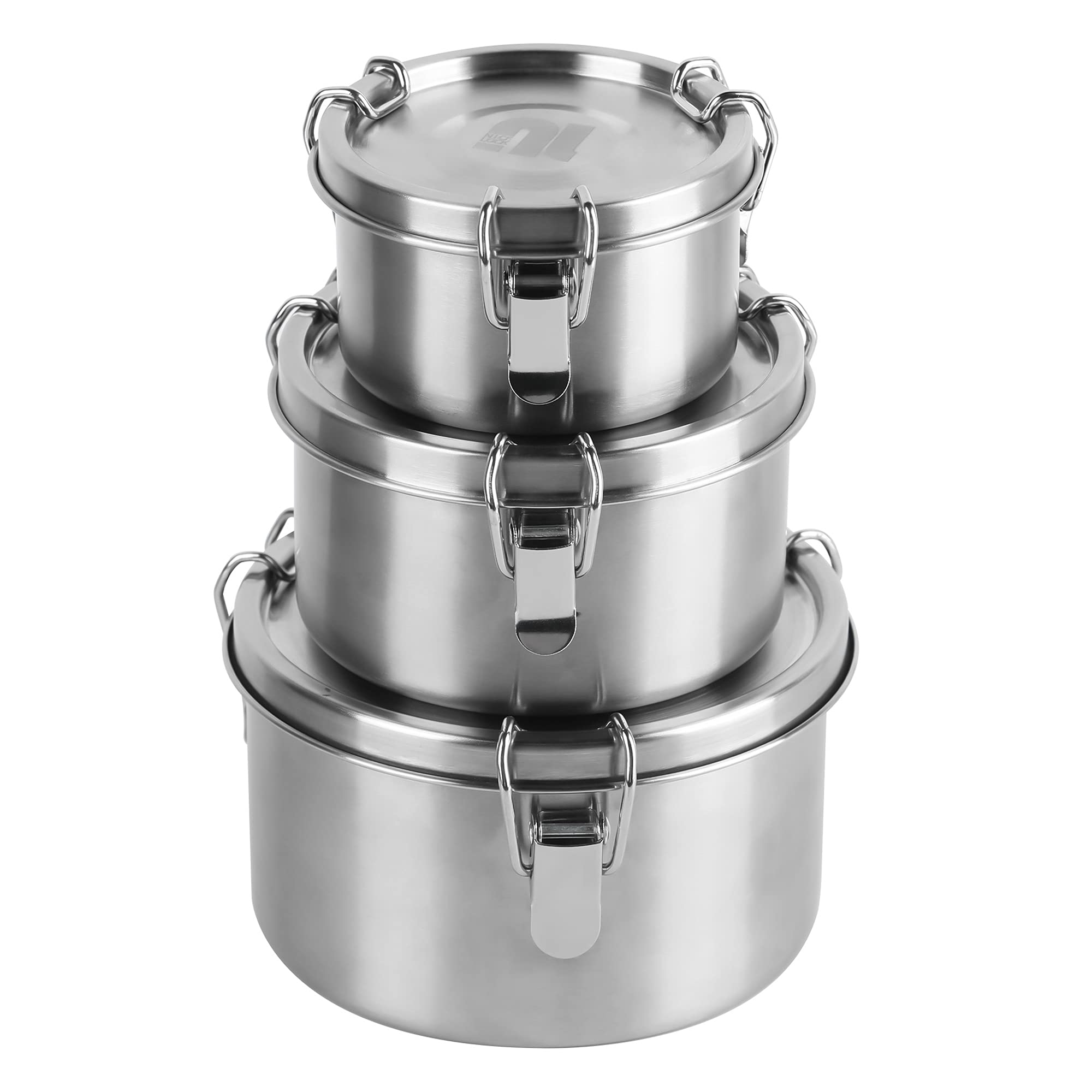 Nicelock Stainless Steel Bento Box Set | 3-Piece Leakproof Food Containers