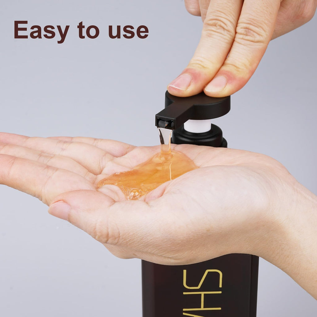 Hokretme Shampoo and Conditioner Dispenser 2 Pack 550ml Shower Soap Bottles Refillable Shampoo Pump Bottle Dispenser Plastic Empty Body Wash