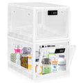 Gemaxvoled Lockable Medicine Box – 2 Pack Clear Stackable Storage Bin