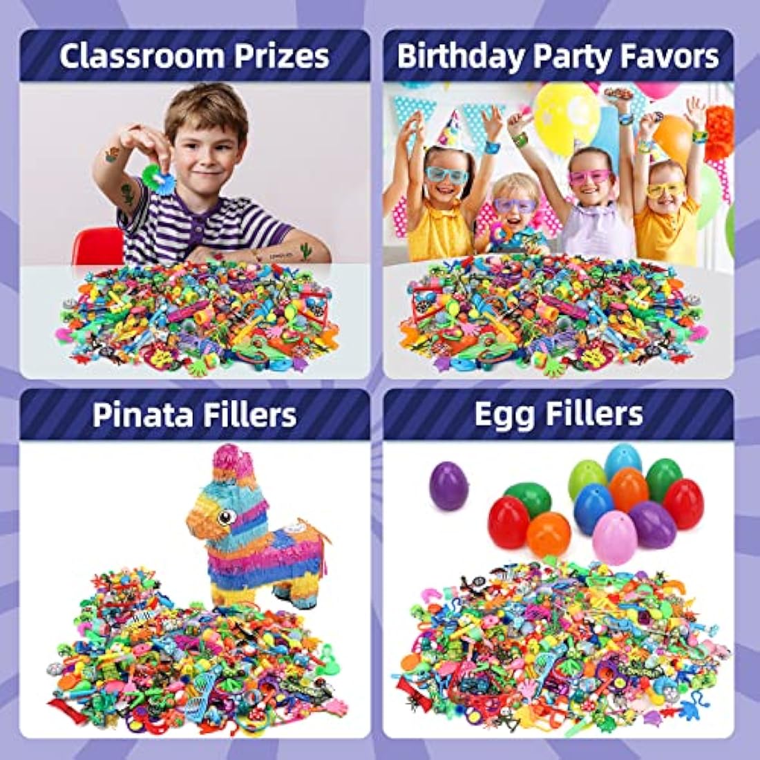 Jolof Store 300PCS Party Bag Fillers | 34 Kinds of Kids Toy Assortment