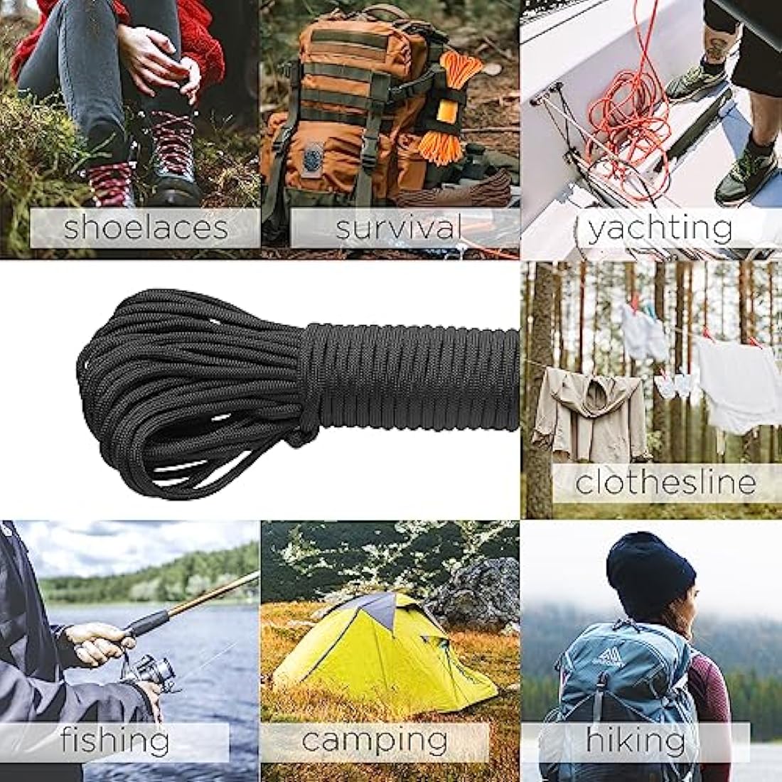 TECEUM 550lb Paracord – 4mm Nylon Tactical Survival Rope for Camping