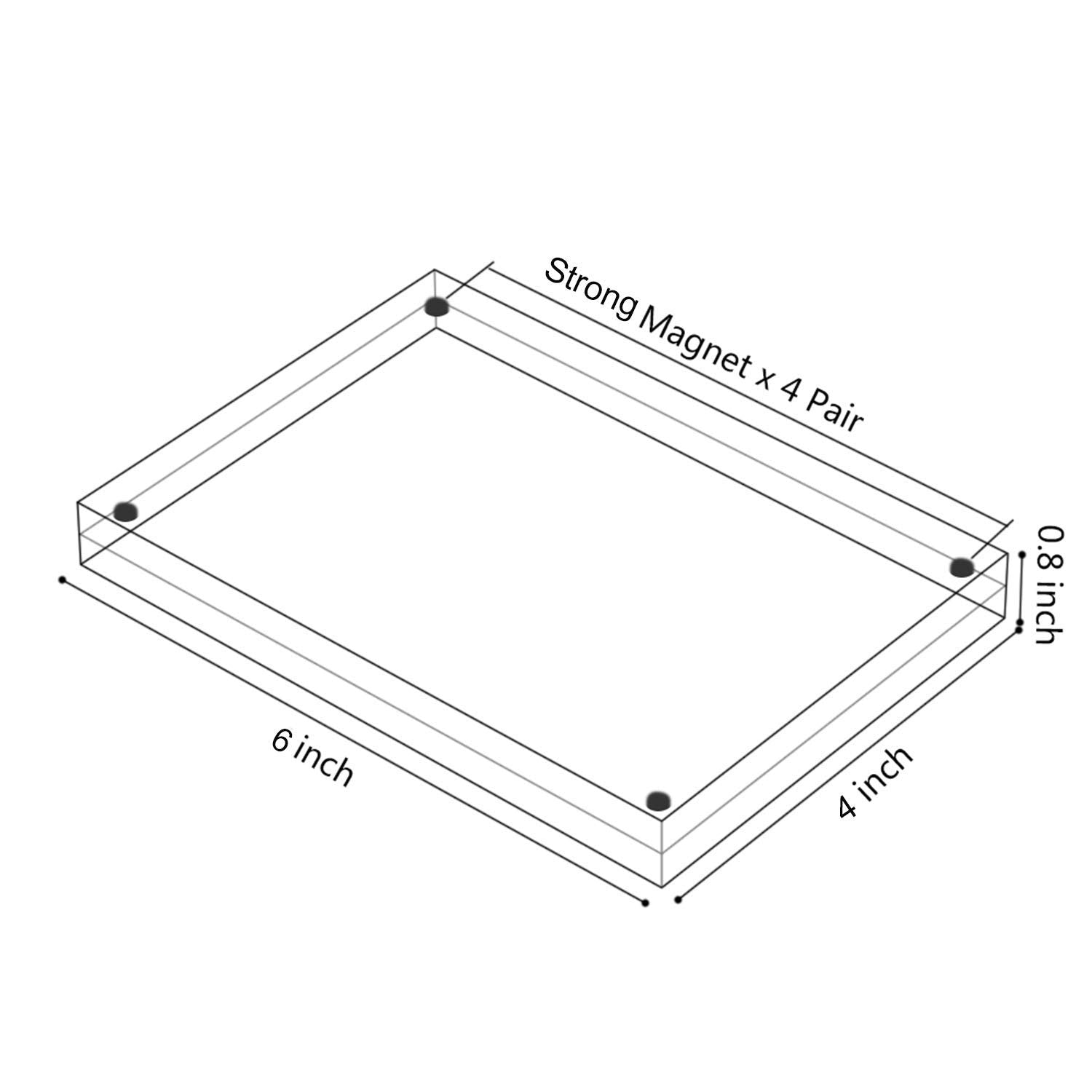 Acrylic Magnetic Picture Frames | 4x6 Clear Block Set of 5