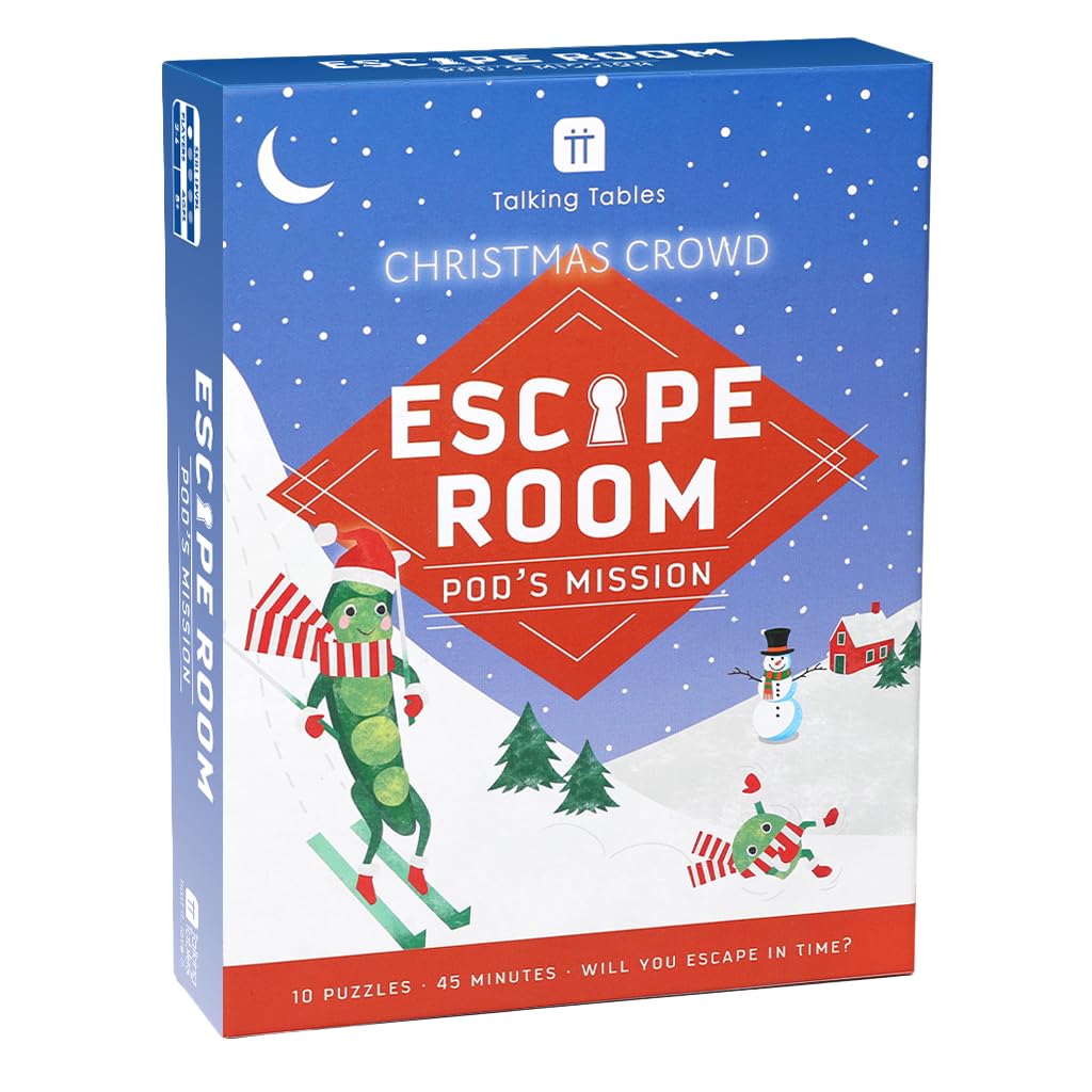 Talking Tables Christmas Escape Room Game – Pea Edition Kids Puzzle Challenge