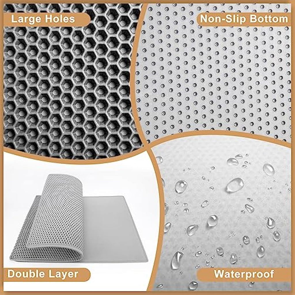 Garoopion Cat Litter Mat – Extra Large Double Layer Honeycomb Trapping Mat