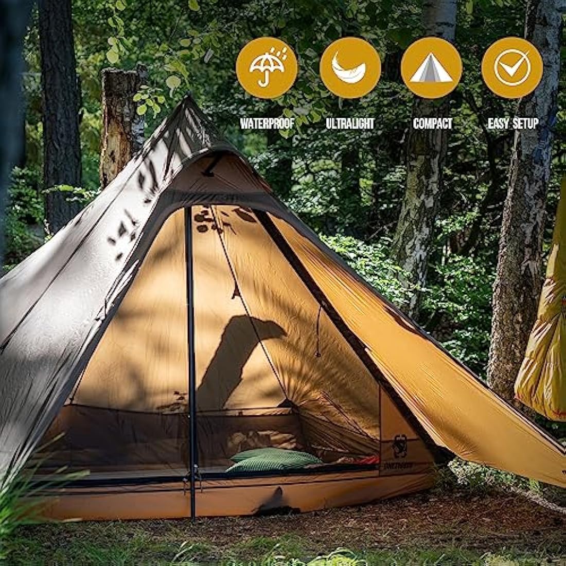 OneTigris TETRA Ultralight Teepee Tent | 2-Person Waterproof Shelter