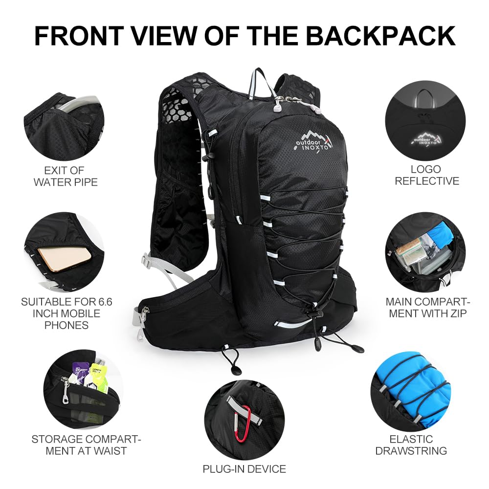 INOXTO Hydration Vest Backpack – Lightweight Running Pack with 1.5L Bladder