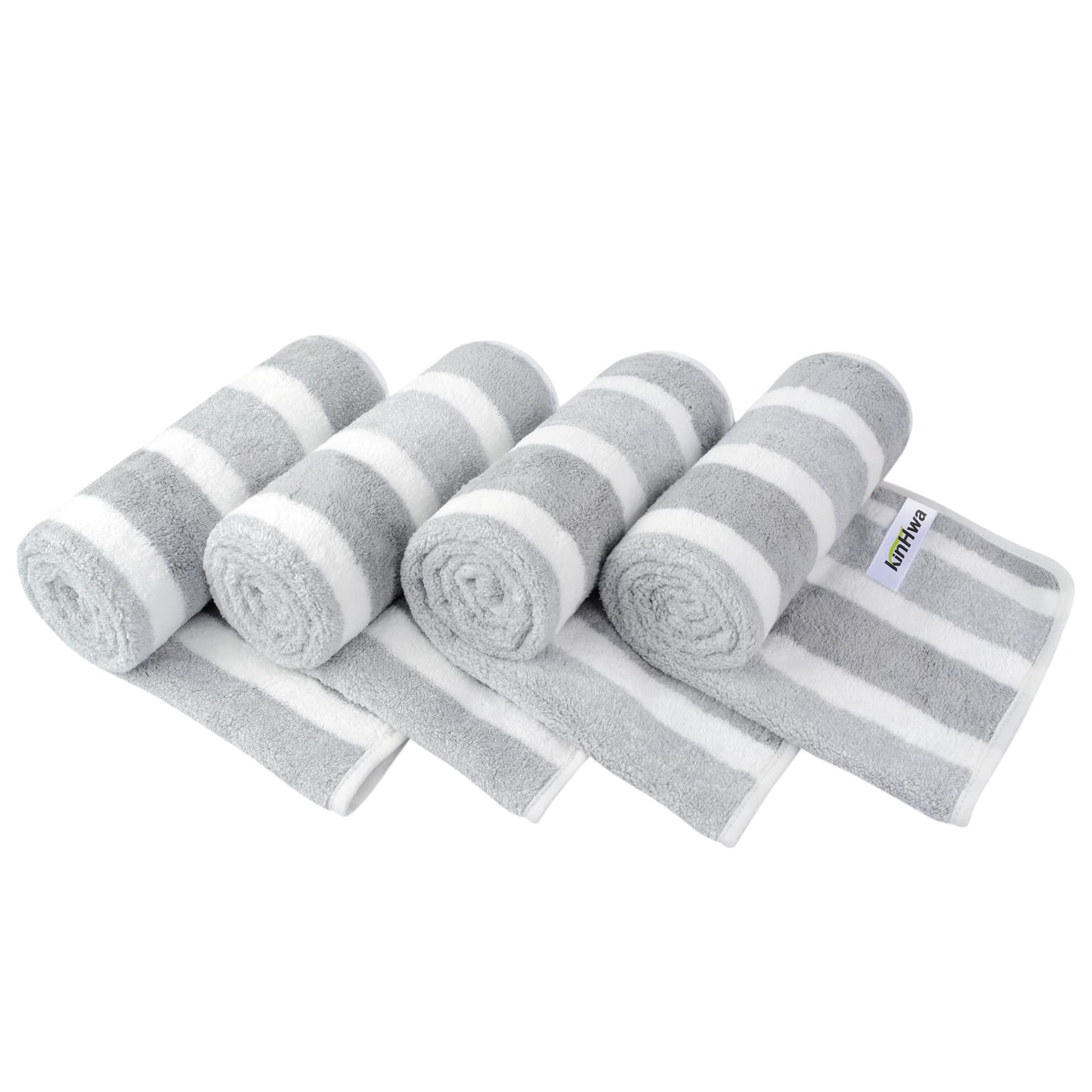 KinHwa Microfiber Hand Towels – Soft Absorbent Salon Towels, 4 Pack