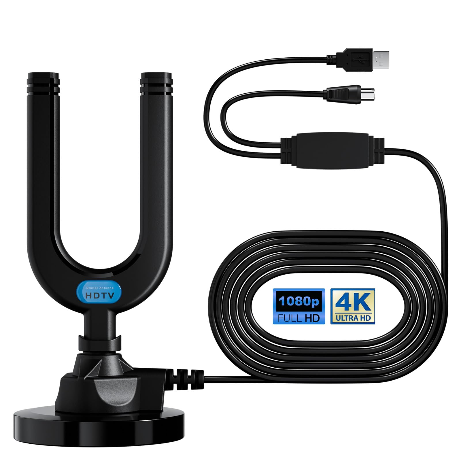 Diswoe Indoor TV Aerial with Signal Booster | 4K 1080P HDTV Antenna