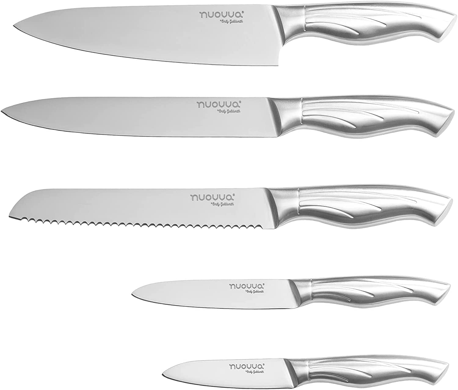 Nuovva 5-Piece Stainless Steel Kitchen Knife Set with Gift Box