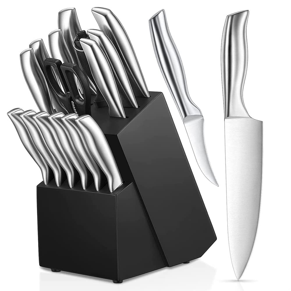 Jolof Store Kitchen Knife Set – German Stainless Steel with Wood Block